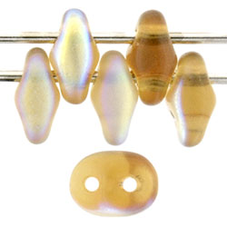 SuperDuo 5 x 2mm (loose) : Matte - Smoky Topaz AB