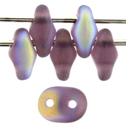 SuperDuo 5 x 2mm (loose) : Matte - Amethyst AB