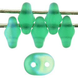 SuperDuo 5 x 2mm (loose) : Matte - Emerald AB