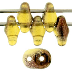 SuperDuo 5 x 2mm (loose) : Luster Bronze 1/2 - Topaz