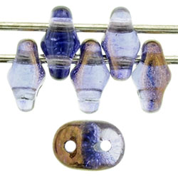 SuperDuo 5 x 2mm (loose) : Luster Bronze 1/2 - Tanzanite