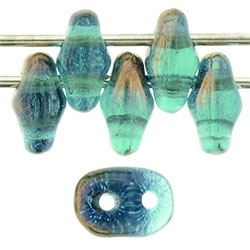 SuperDuo 5 x 2mm (loose) : Bronze Luster 1/2 - Emerald