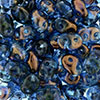 SuperDuo 5 x 2mm (loose) : Luster Bronze 1/2 - Aquamarine