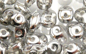 SuperDuo 5 x 2mm (loose) : Silver 1/2