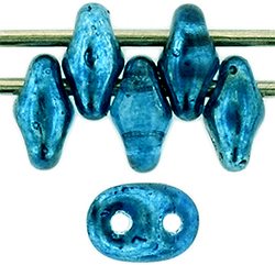 SuperDuo 5 x 2mm (loose) : Mirror - Turquoise Blue