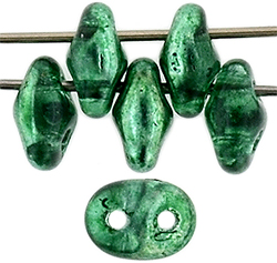 SuperDuo 5 x 2mm (loose) : Mirror - Green