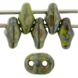 SuperDuo 5 x 2mm (loose) : Opaque Olivine - Picasso