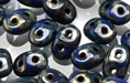 SuperDuo 5 x 2mm (loose) : Opaque Blue - Silver Picasso