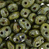SuperDuo 5 x 2mm (loose) : Opaque Olivine - Silver Picasso