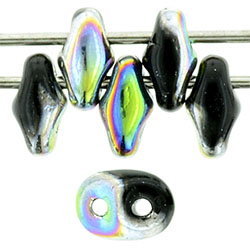 SuperDuo 5 x 2mm (loose) : Jet - Vitral