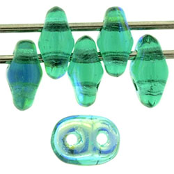 SuperDuo 5 x 2mm (loose) : Emerald AB