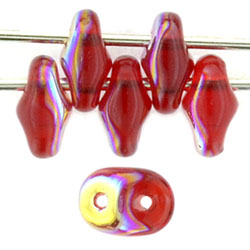 SuperDuo 5 x 2mm (loose) : Siam Ruby AB