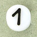 Letter Beads (White) 6mm (loose) : Number 1