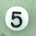 Letter Beads (White) 6mm (loose) : Number 5