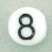 Letter Beads (White) 6mm (loose) : Number 8