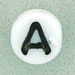 Letter Beads (White) 6mm (loose) : Letter A