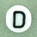 Letter Beads (White) 6mm (loose) : Letter D