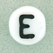 Letter Beads (White) 6mm (loose) : Letter E