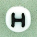 Letter Beads (White) 6mm (loose) : Letter H