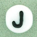 Letter Beads (White) 6mm (loose) : Letter J