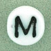 Letter Beads (White) 6mm (loose) : Letter M