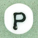 Letter Beads (White) 6mm (loose) : Letter P