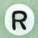 Letter Beads (White) 6mm (loose) : Letter R