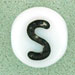 Letter Beads (White) 6mm (loose) : Letter S