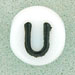 Letter Beads (White) 6mm (loose) : Letter U