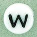 Letter Beads (White) 6mm (loose) : Letter W