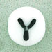 Letter Beads (White) 6mm (loose) : Letter Y