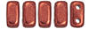 CzechMates Bricks 6 x 3mm (loose)  : ColorTrends: Saturated Metallic Valiant Poppy
