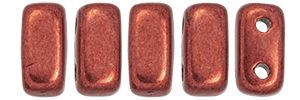 CzechMates Bricks 6 x 3mm (loose)  : ColorTrends: Saturated Metallic Valiant Poppy