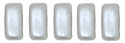 CzechMates Bricks 6 x 3mm (loose) : Pearl Coat - Silver