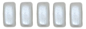 CzechMates Bricks 6 x 3mm (loose) : Pearl Coat - Silver
