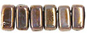 CzechMates Bricks 3/6mm (loose) : Luster Marble - Lt Green