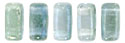 CzechMates Bricks 3/6mm (loose) : Dual Lustered - Blue/Green