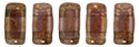CzechMates Bricks 3/6mm (loose) : Luster - Rose/Gold Topaz