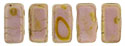 CzechMates Bricks 6 x 3mm (loose) : Luster - Opaque Rose/Gold Topaz