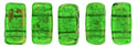 CzechMates Bricks 3/6mm (loose) : Gold Marbled - Green Emerald