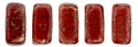 CzechMates Bricks 6 x 3mm (loose) : Gold Marbled - Oxblood