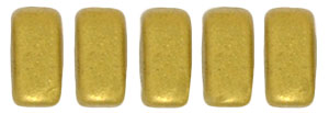 CzechMates Bricks 6 x 3mm (loose) : Matte - Metallic Aztec Gold