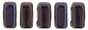 CzechMates Bricks 6 x 3mm (loose) : Luster - Metallic Amethyst Jet