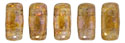 CzechMates Bricks 6 x 3mm (loose) : Luster - Transparent Gold/Smokey Topaz