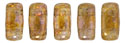 CzechMates Bricks 3/6mm (loose) : Luster - Transparent Gold/Smokey Topaz