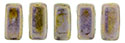 CzechMates Bricks 3/6mm (loose) : Luster - Opaque Gold/Smoky Topaz