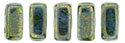 CzechMates Bricks 6 x 3mm (loose) : Luster - Transparent Gold/Turquoise