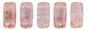 CzechMates Bricks 6 x 3mm (loose) : Luster - Transparent Topaz/Pink
