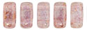 CzechMates Bricks 3/6mm (loose) : Luster - Transparent Topaz/Pink