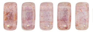 CzechMates Bricks 6 x 3mm (loose) : Luster - Transparent Topaz/Pink